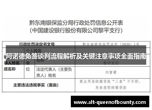 阿诺德免签谈判流程解析及关键注意事项全面指南